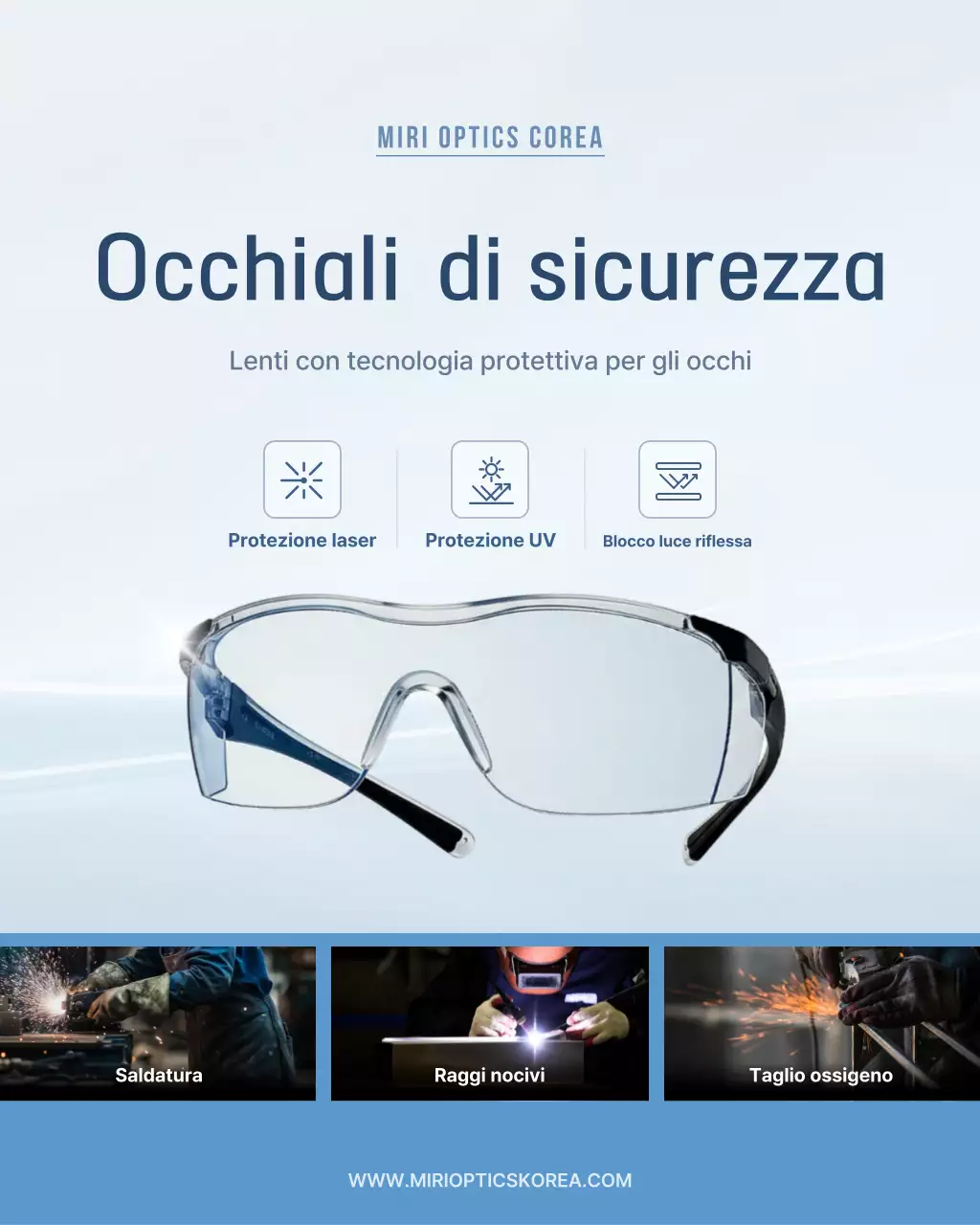 Pubblicità sulle linee guida di sicurezza moderne blu