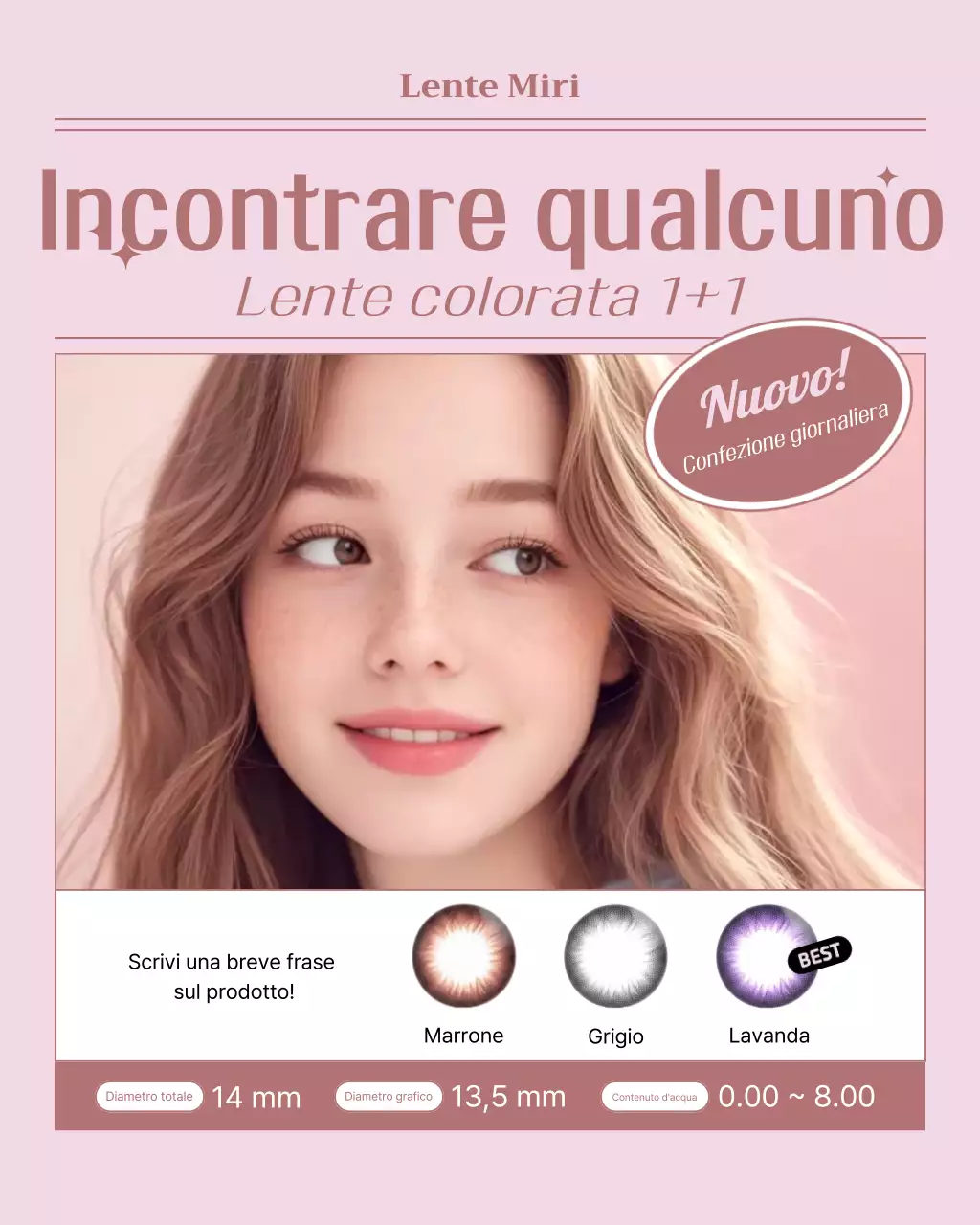 Pubblicità di lenti colorate rosa moderne