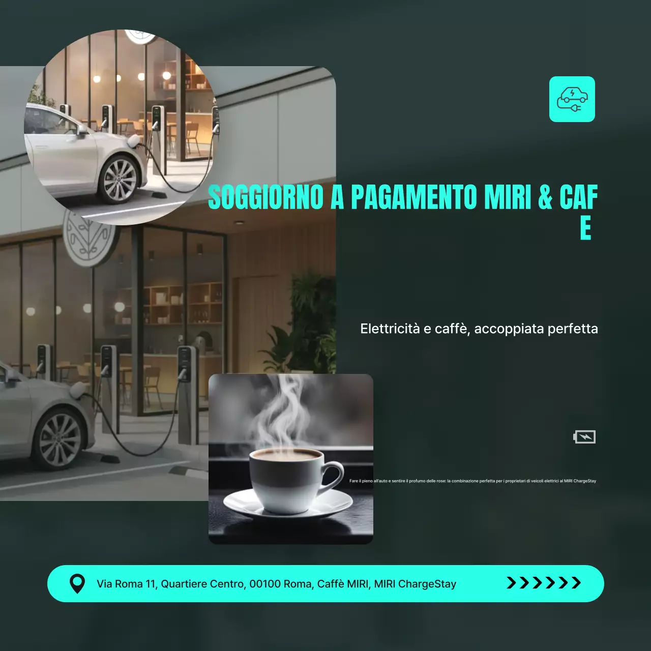 Pubblicità del Mint Modern Electric Car Cafe