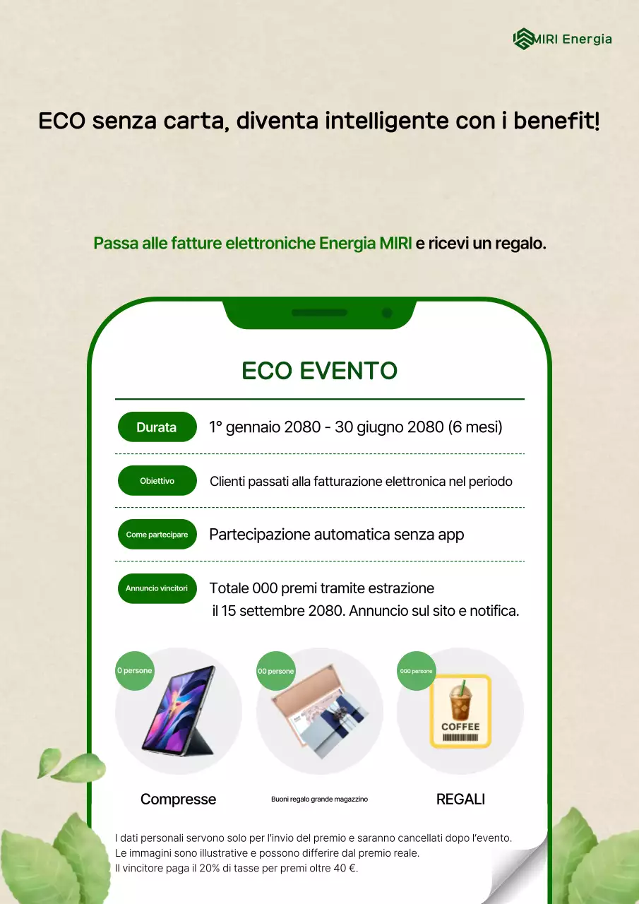 Evento di modifica della bolletta Green Clean