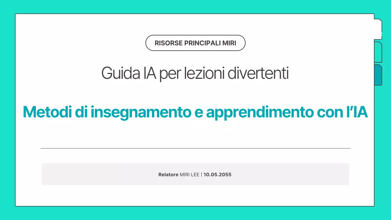 Una guida a materiali didattici semplici, pregenerati e color menta basati sull'intelligenza artificiale.
