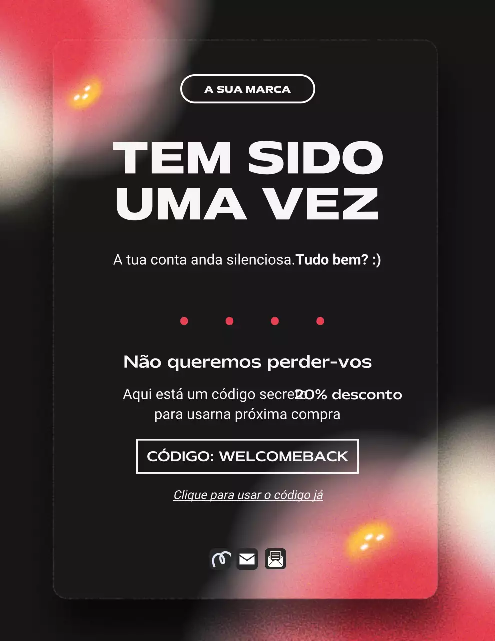 Carta de campanha de lembrete moderna com gradiente preto e branco