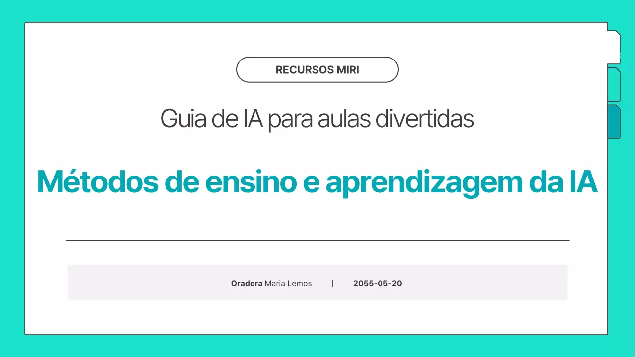 Um guia para materiais educacionais de IA simples, na cor menta e pré-gerados.