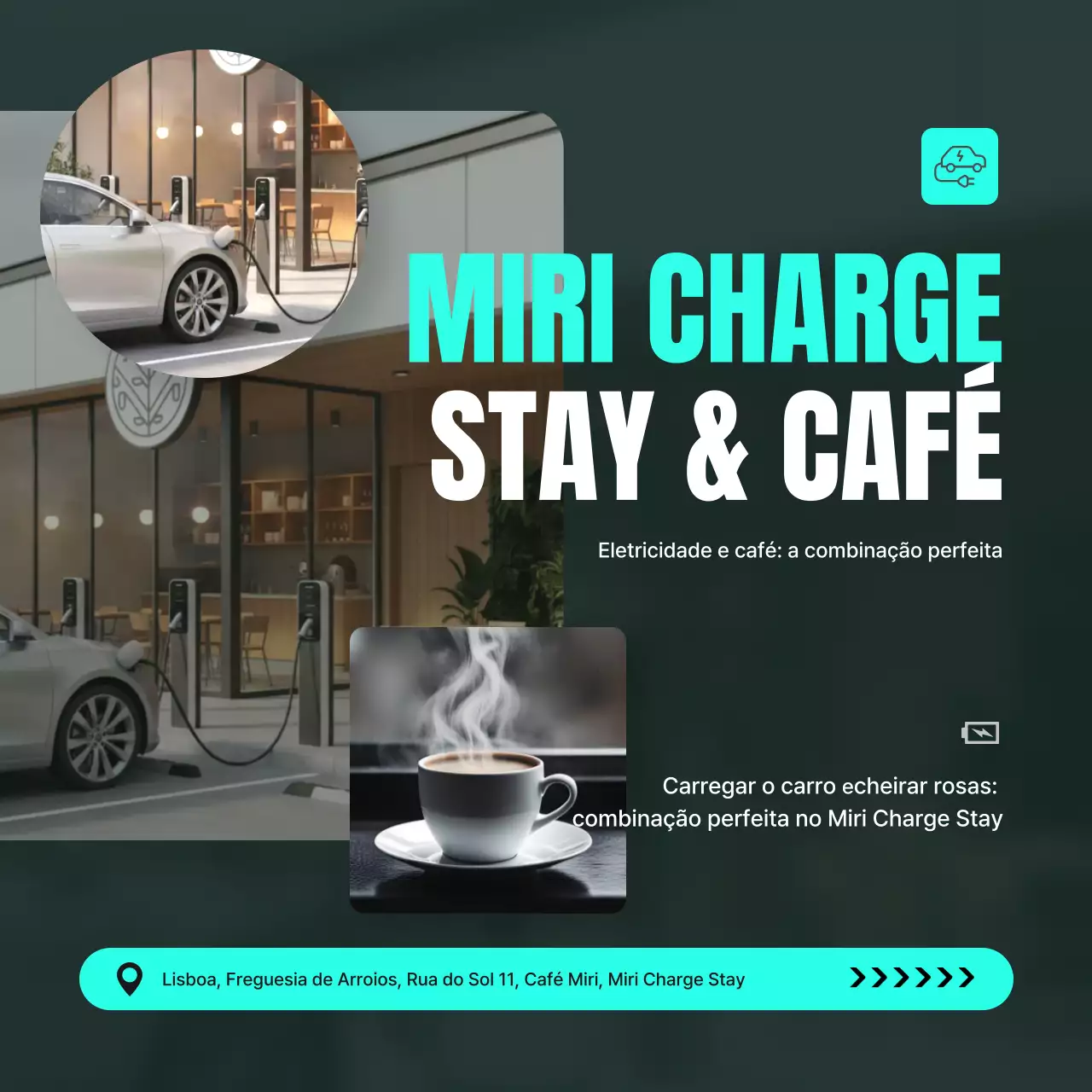 Anúncio do Mint Modern Electric Car Cafe