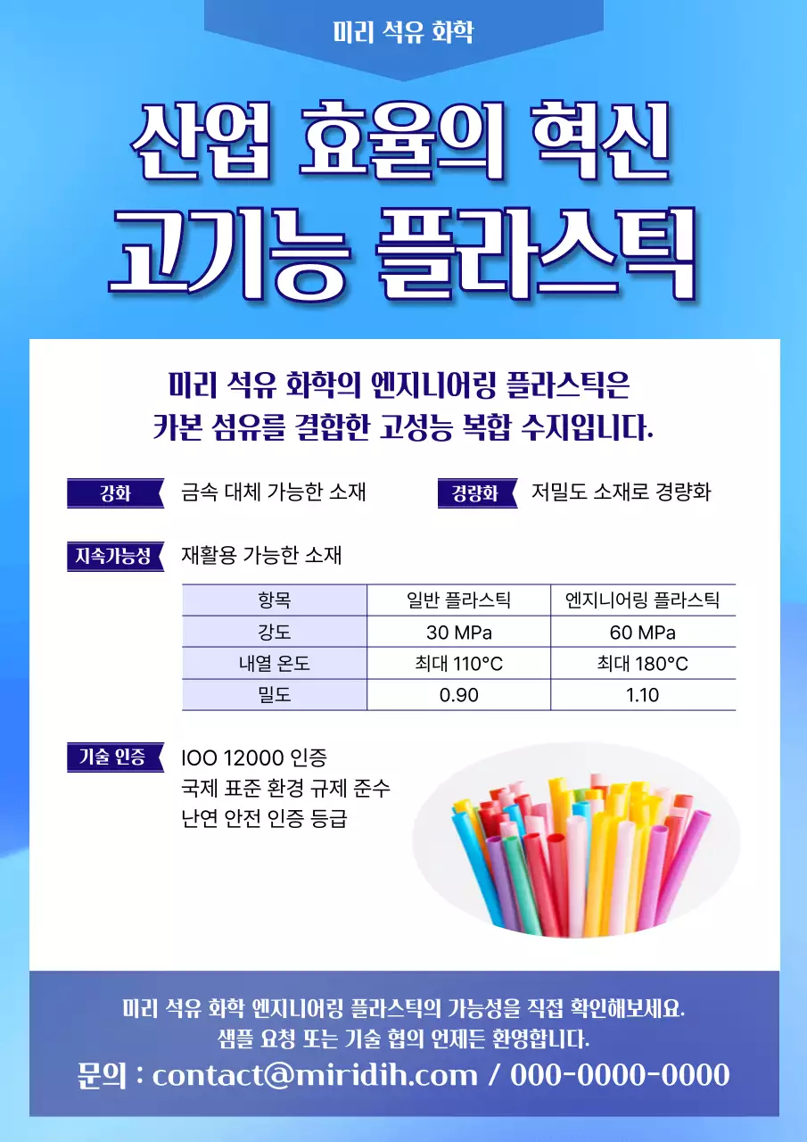 파랑 모던 산업 제품 홍보