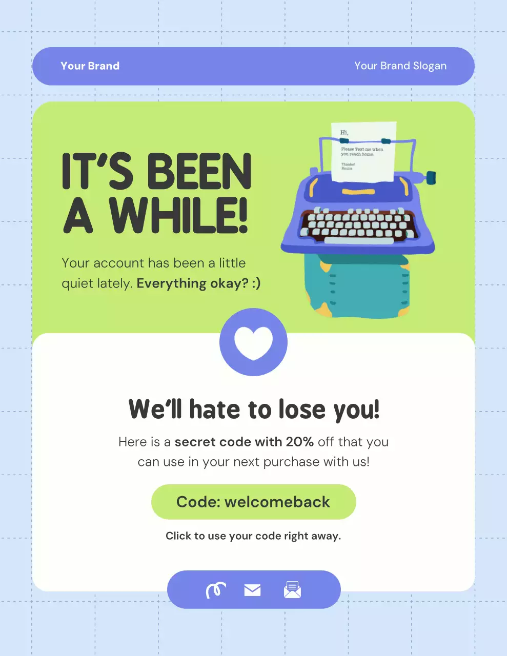 Blue and Green Modern Illustration Reminder Campaign Letter