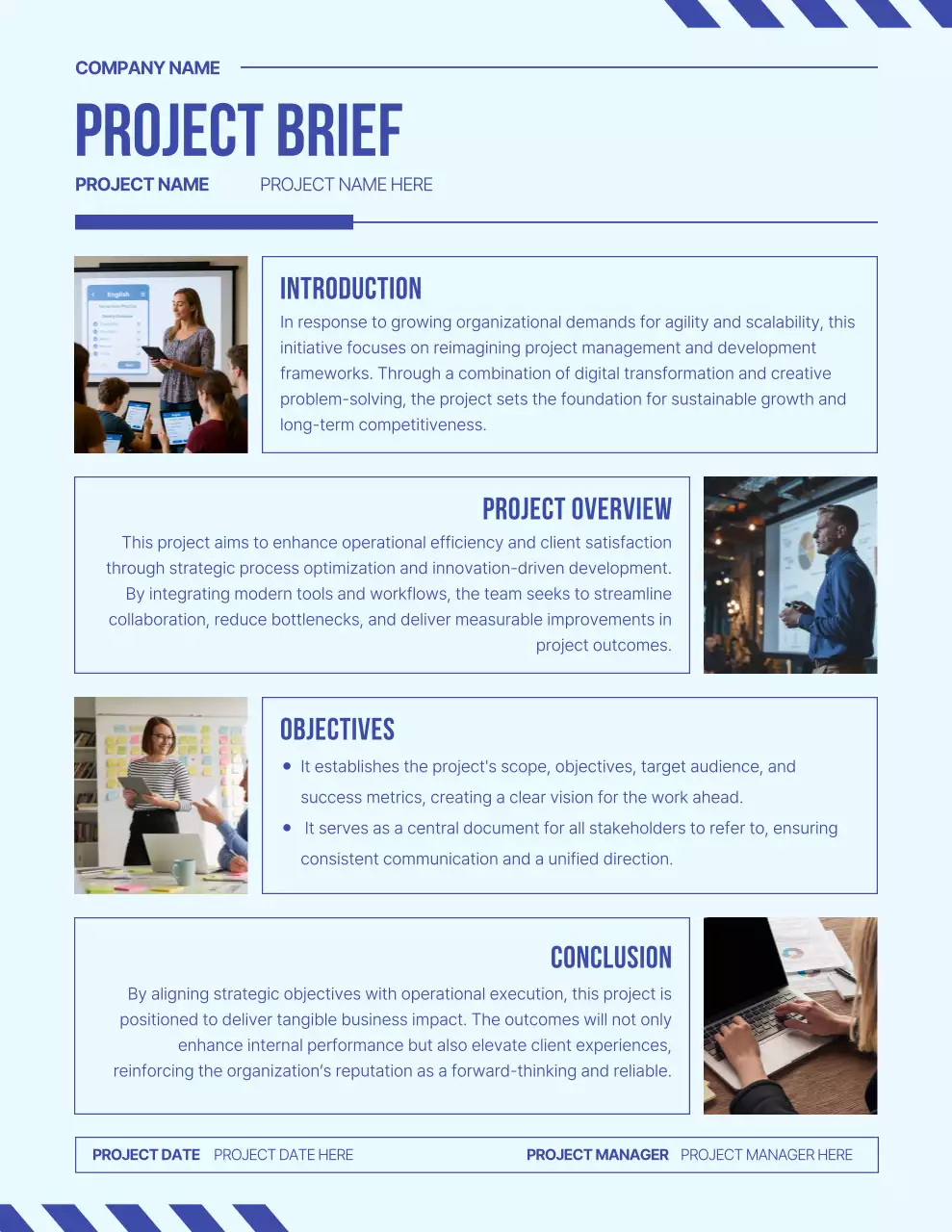 Structured Blue Modern Project Plan Report Poster