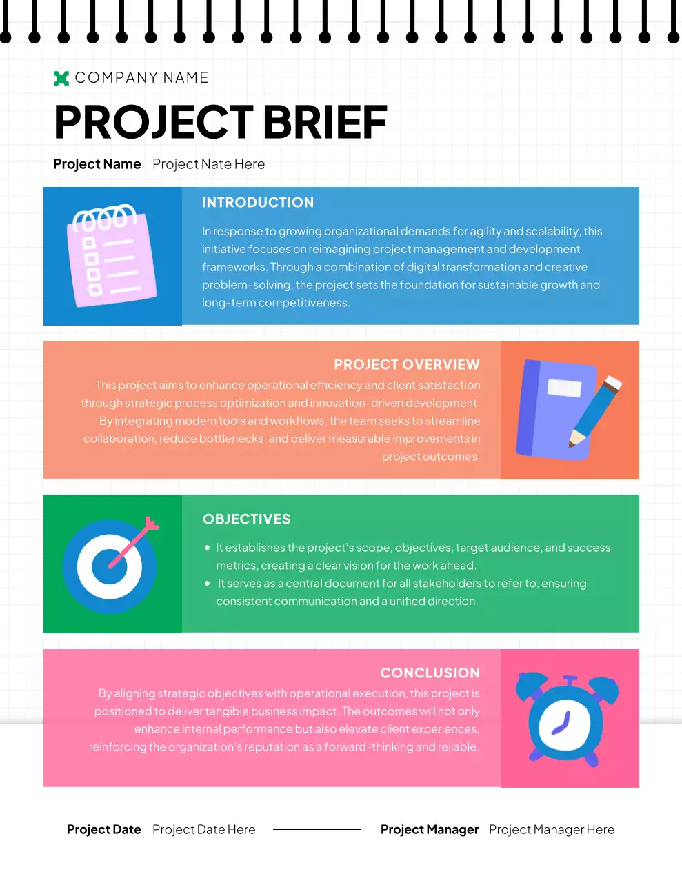 Colorful Modern Project Report Poster