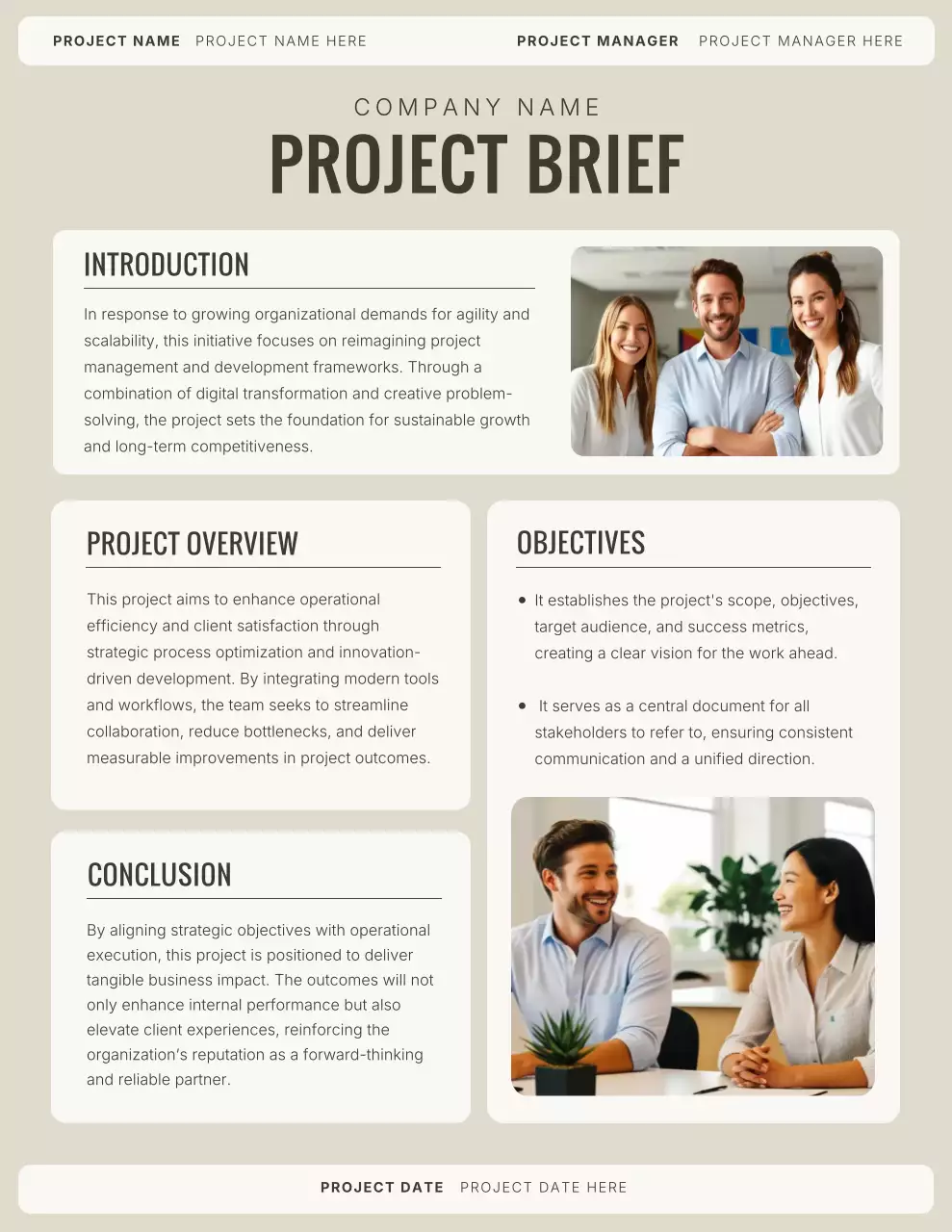 Bright Modern Business Project Report Poster