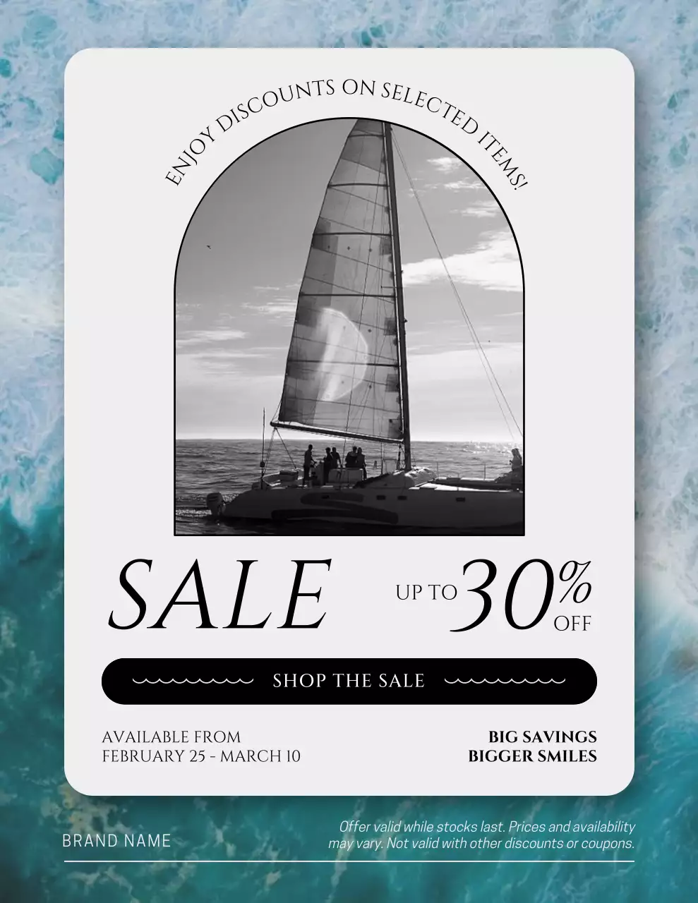 Blue and White Elegant Sales Promotion Poster