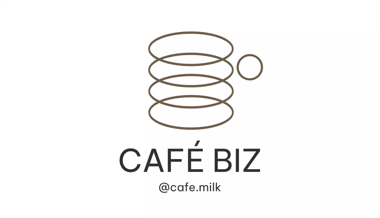 갈색 심플 모던 카페 명함