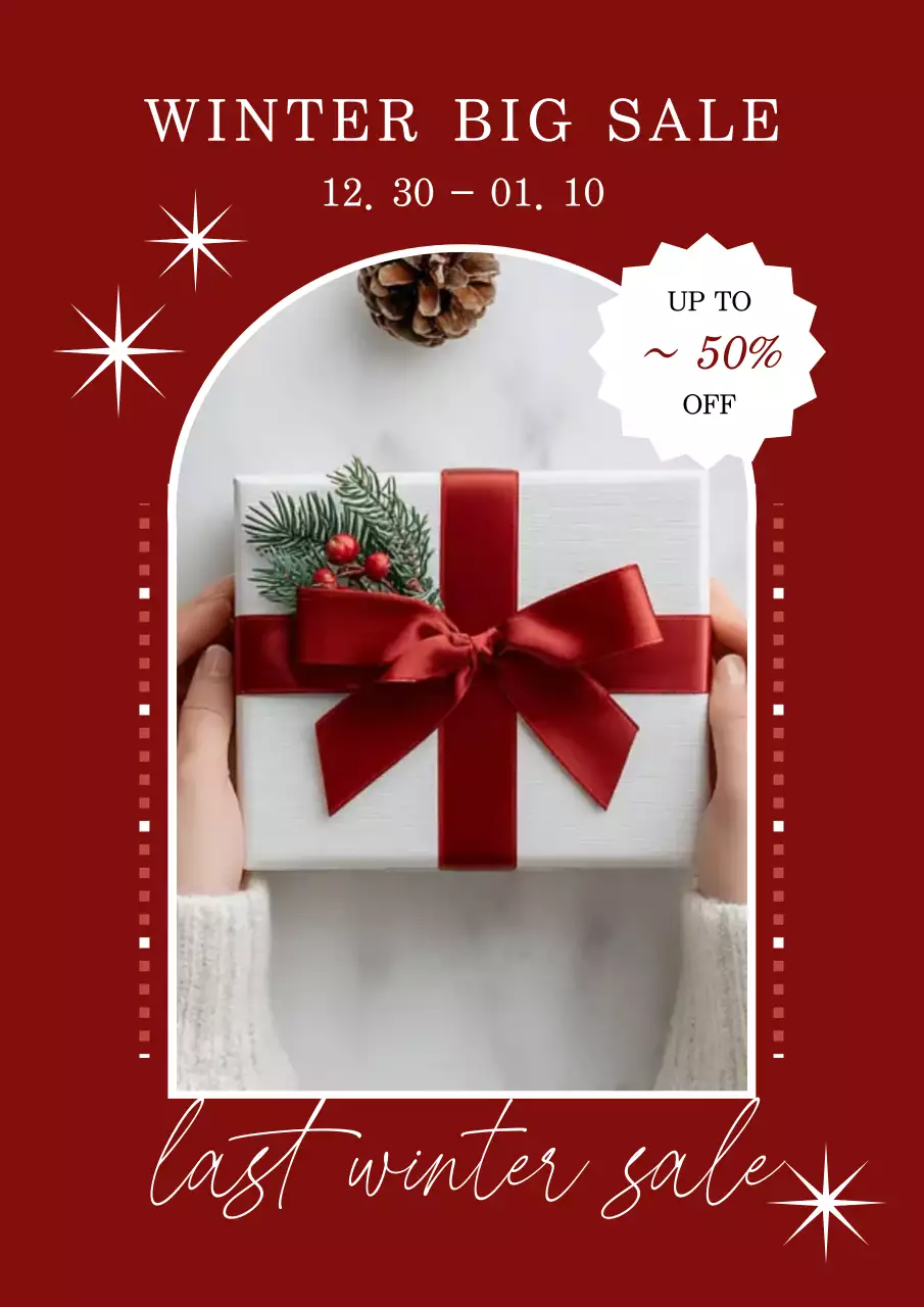 red classic winter sale promotion