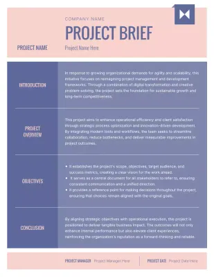 Organized Pink Purple Modern Project Report Poster