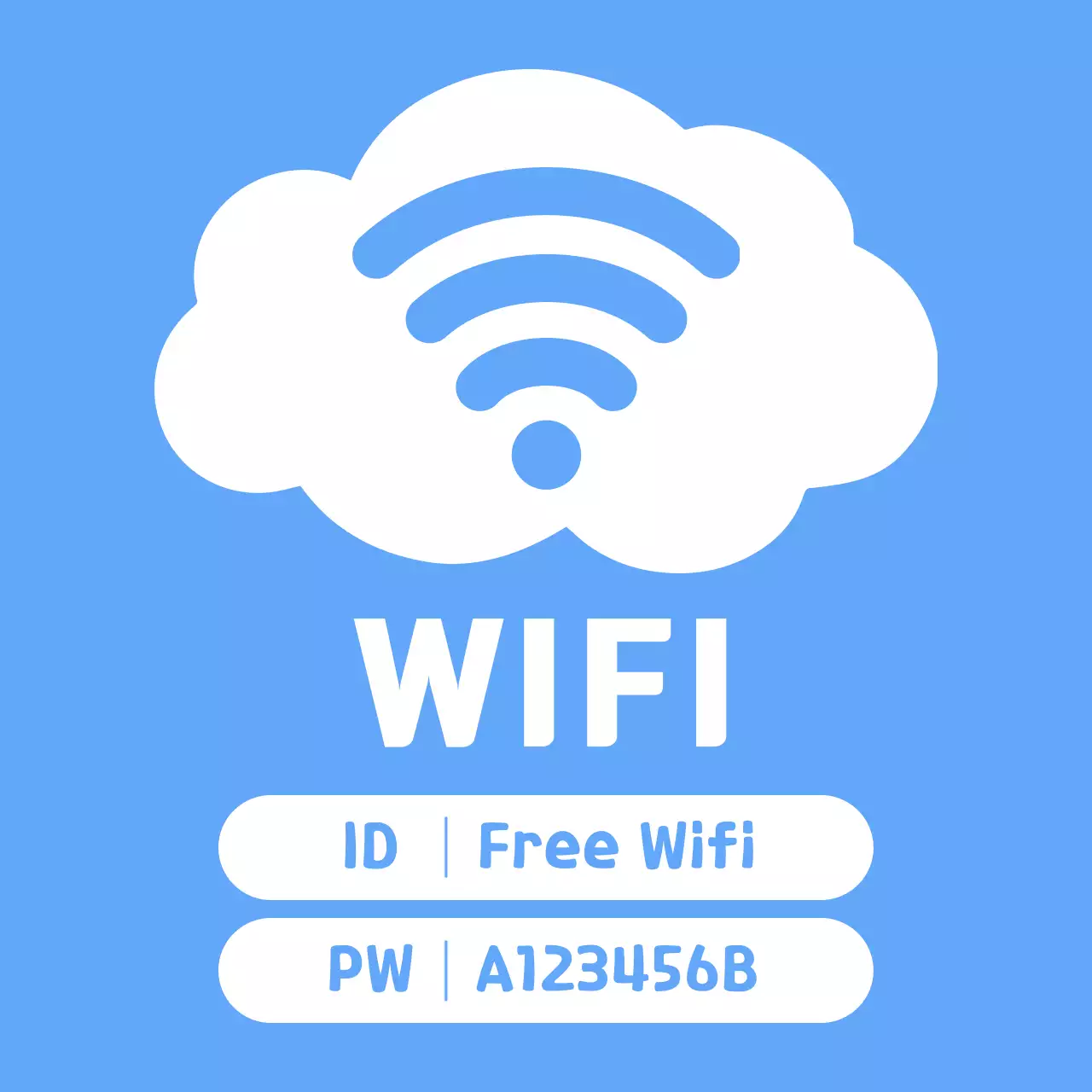 하늘색 심플 와이파이 안내