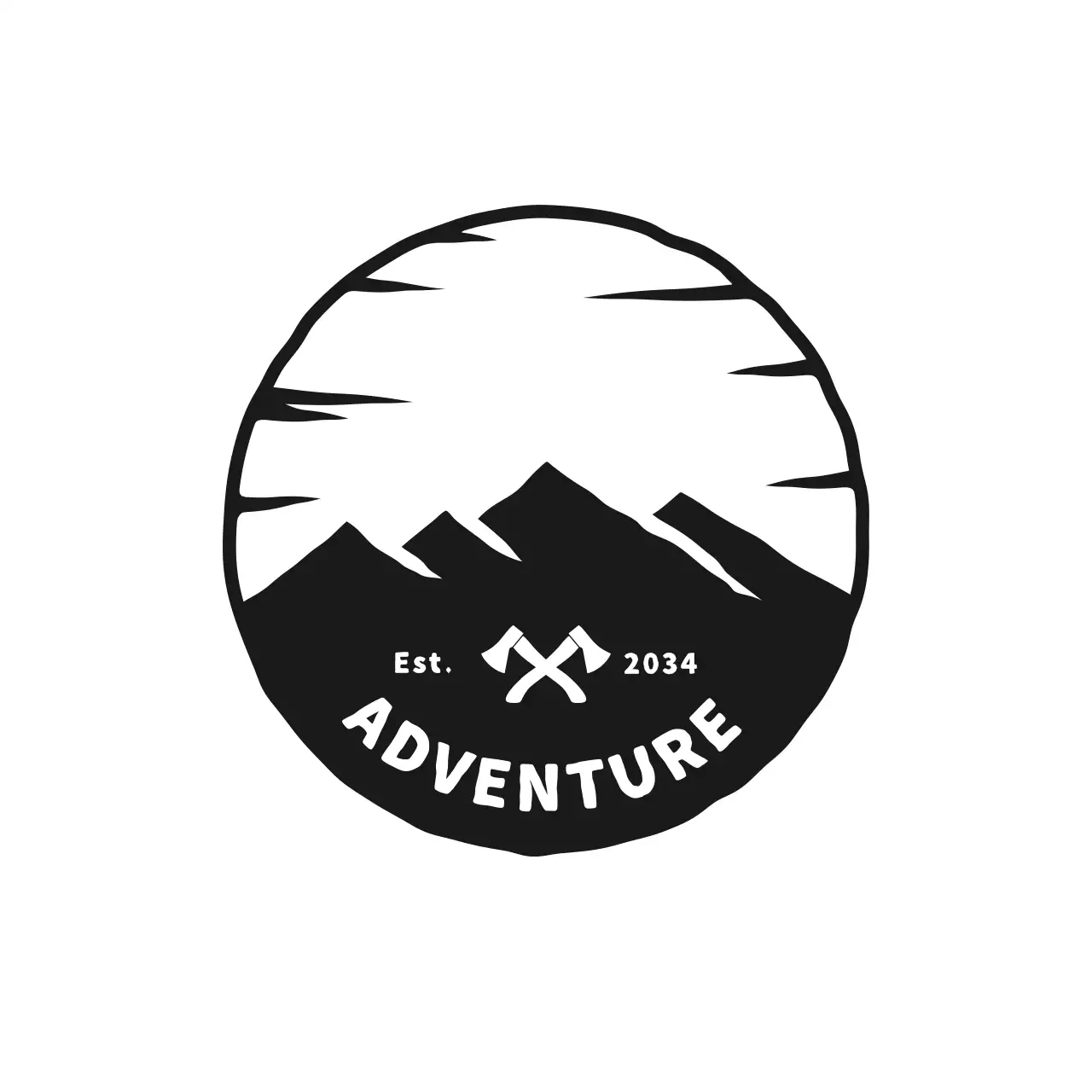 Black rustic adventure sticker