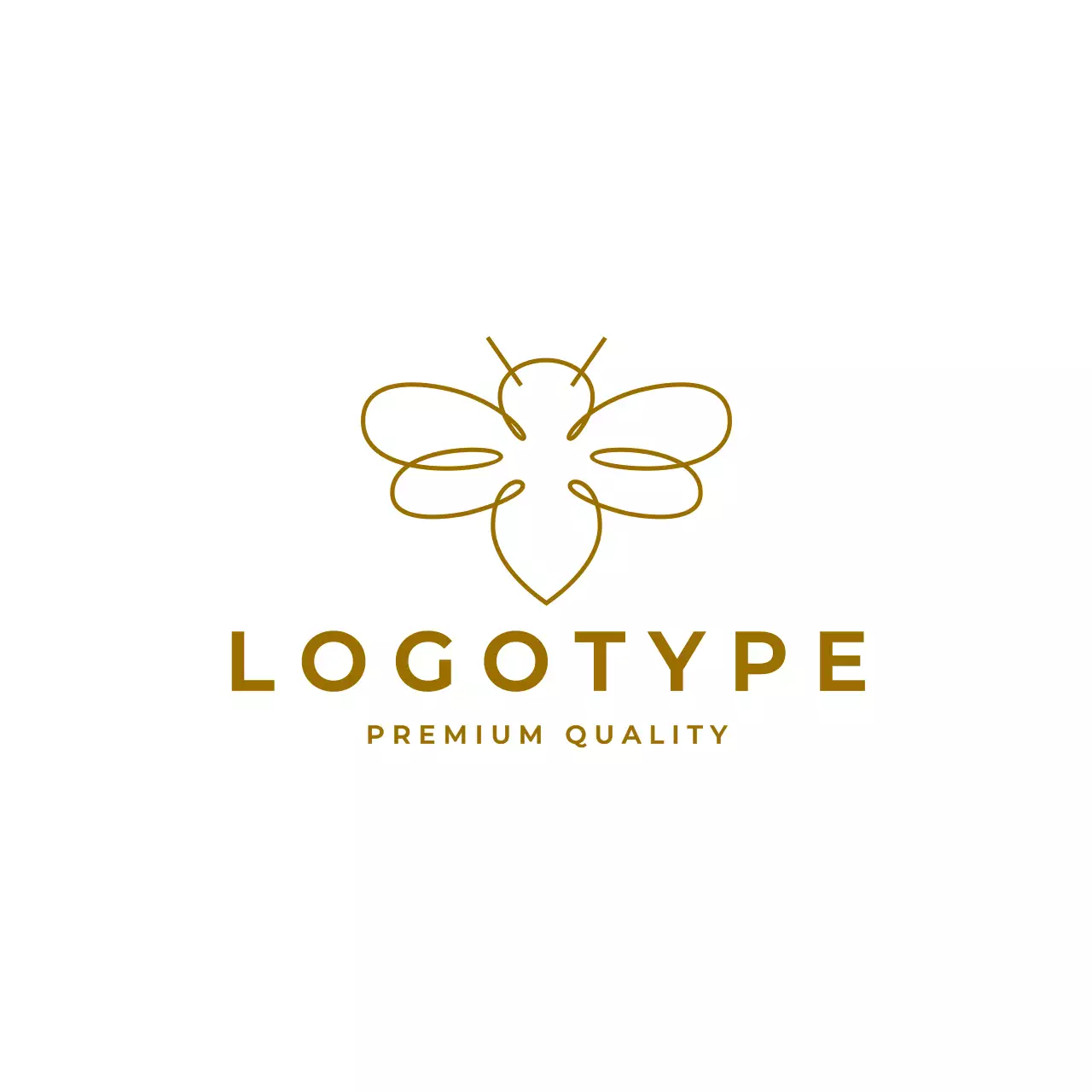 gold minimalist bee for brand identity