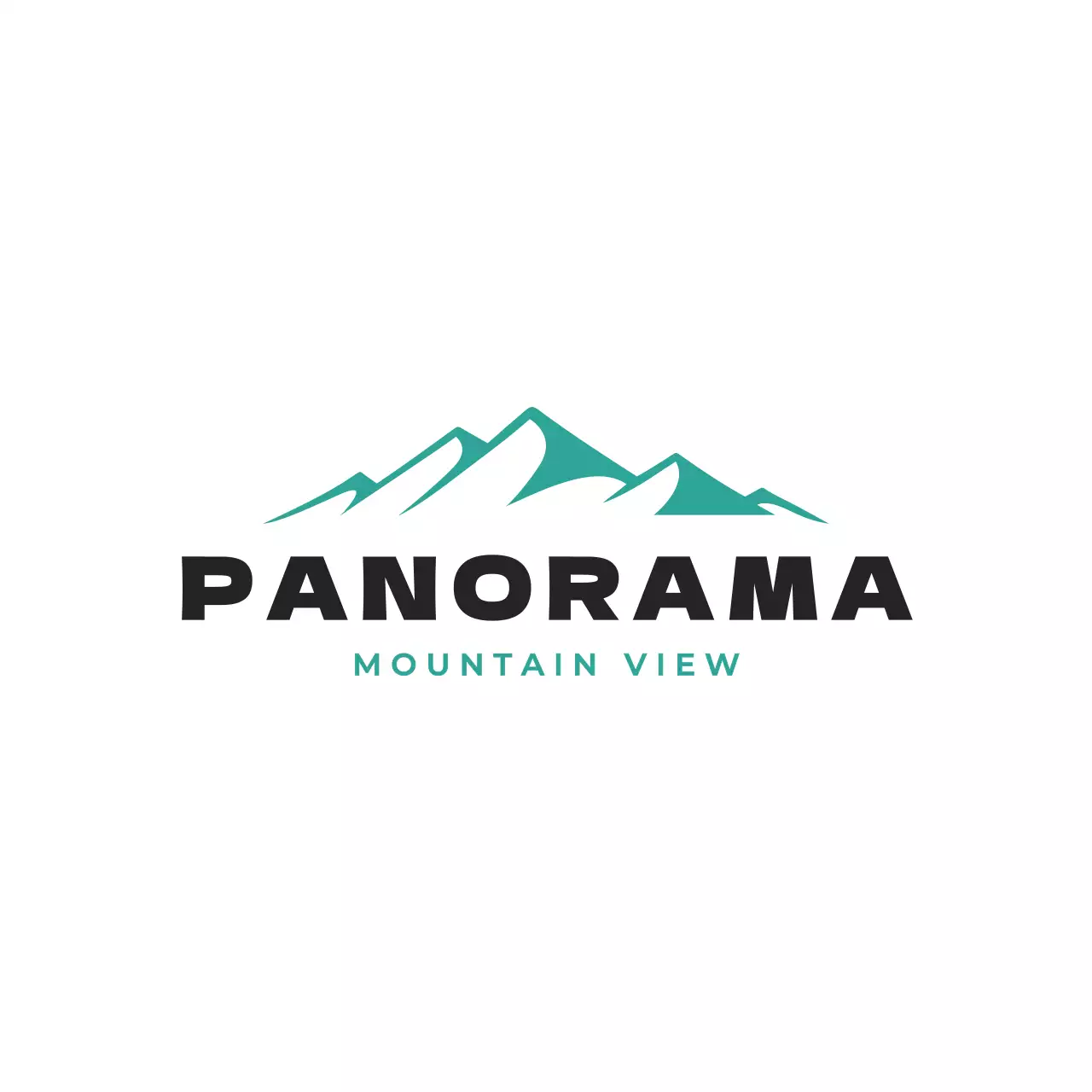 Teal Minimalist Mountain for Brand Identity