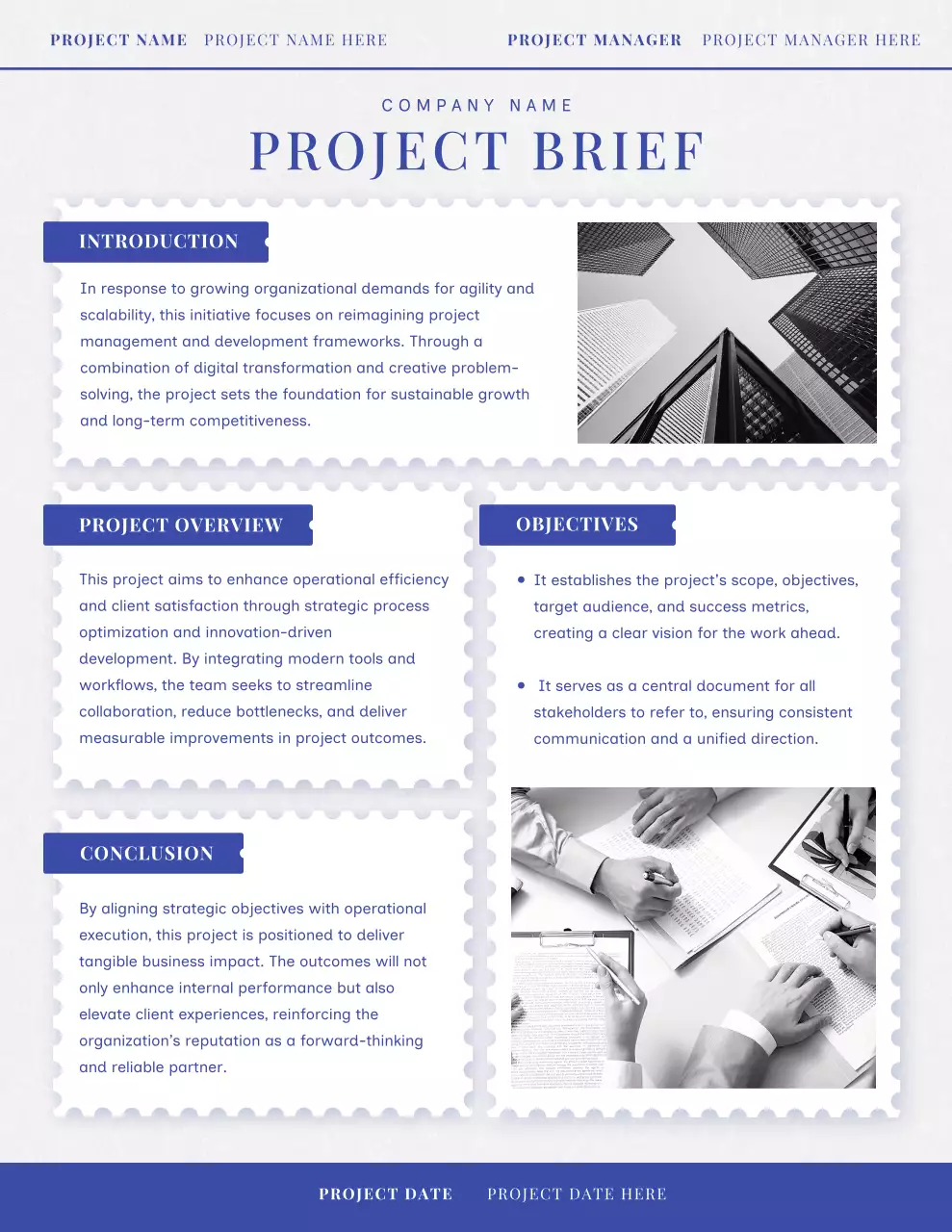 Blue Modern Professional Project Brief Poster