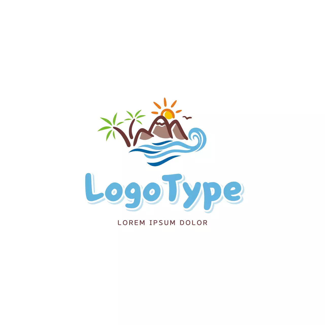 blue tropical beach for brand identity