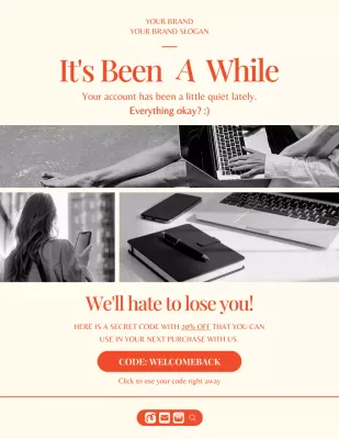 Orange and Cream Minimalist Fashion Brand Reminder Campaign Letter