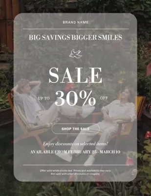 Green and White Modern Sales Promotion Poster