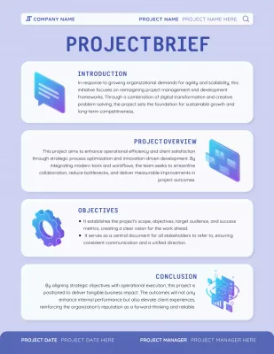 Purple Blue Clean Modern Project Plan Report Poster