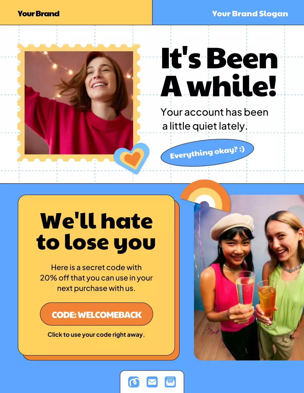 Blue Trendy Customer Advertisement Promotional Poster