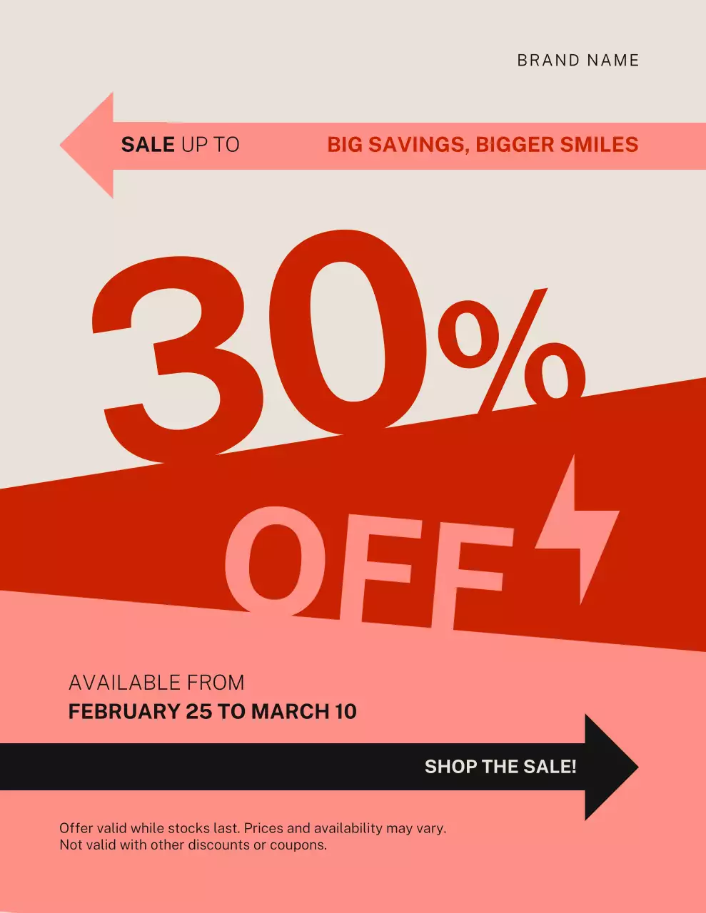 Orange Bold Sales Promotion Poster