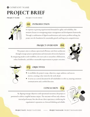 Beige Yellow Illustrative Project Report Poster