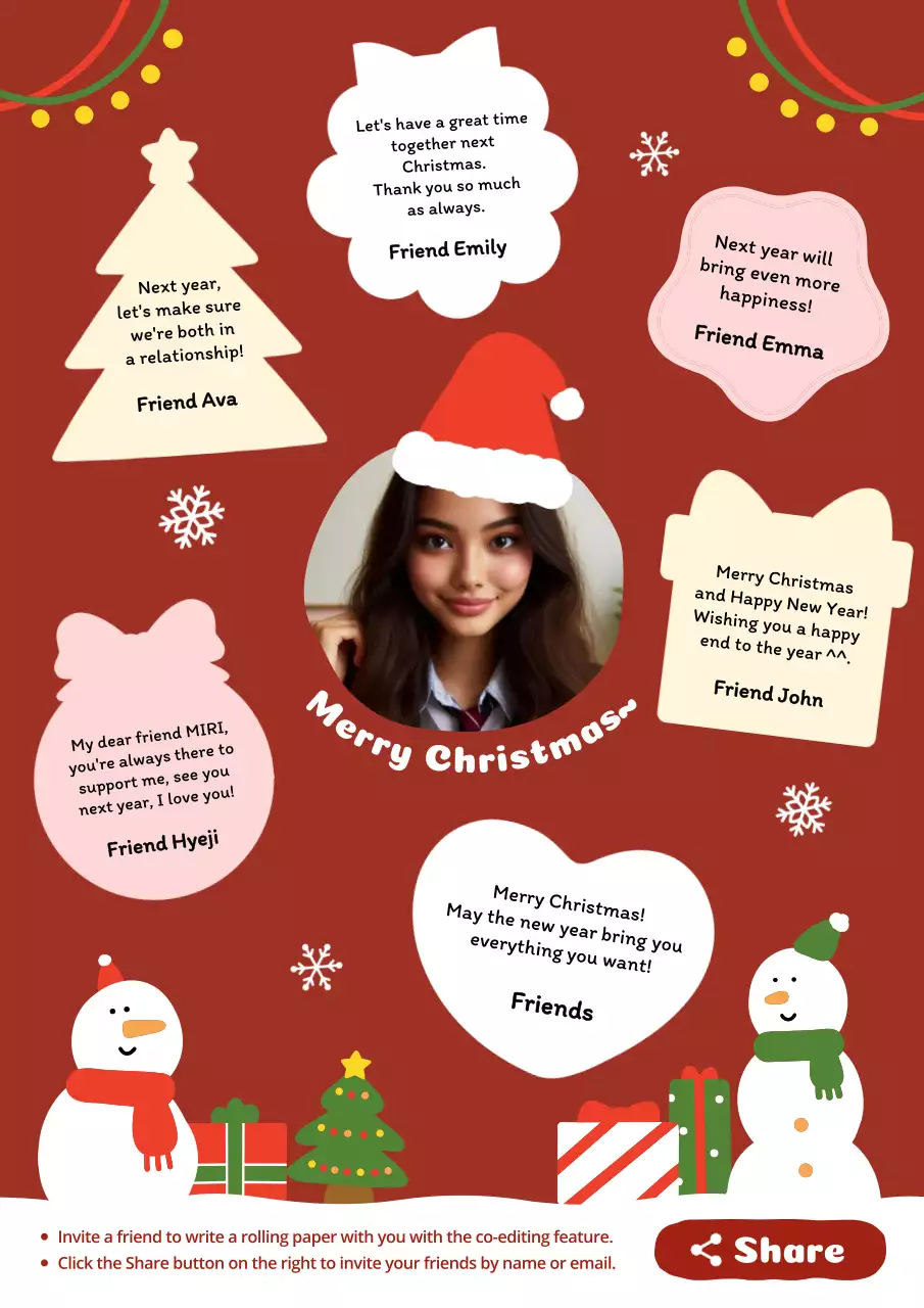 red festive holiday greetings card