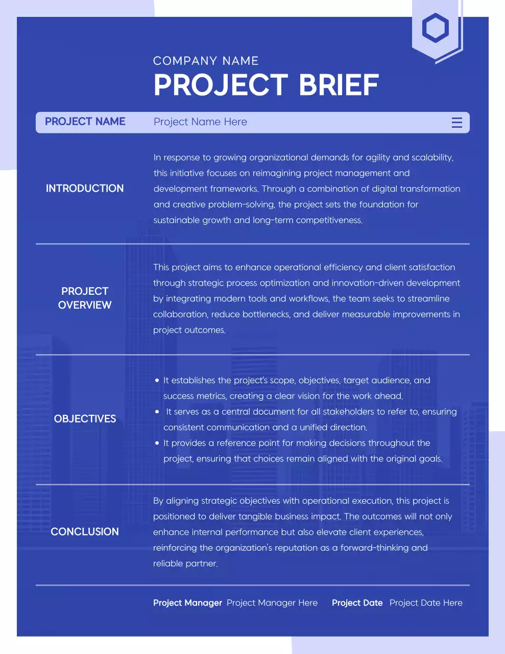 Corporate Professional Project Report Poster