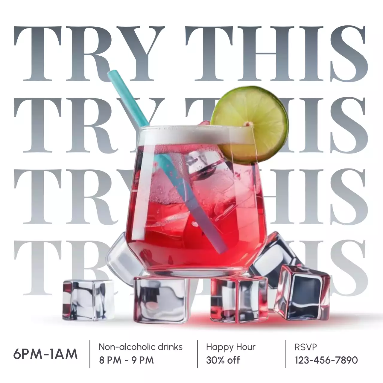 red trendy cocktail promotion