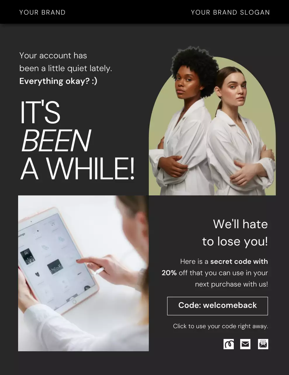 Black and White Minimalist Brand Reminder Campaign Letter