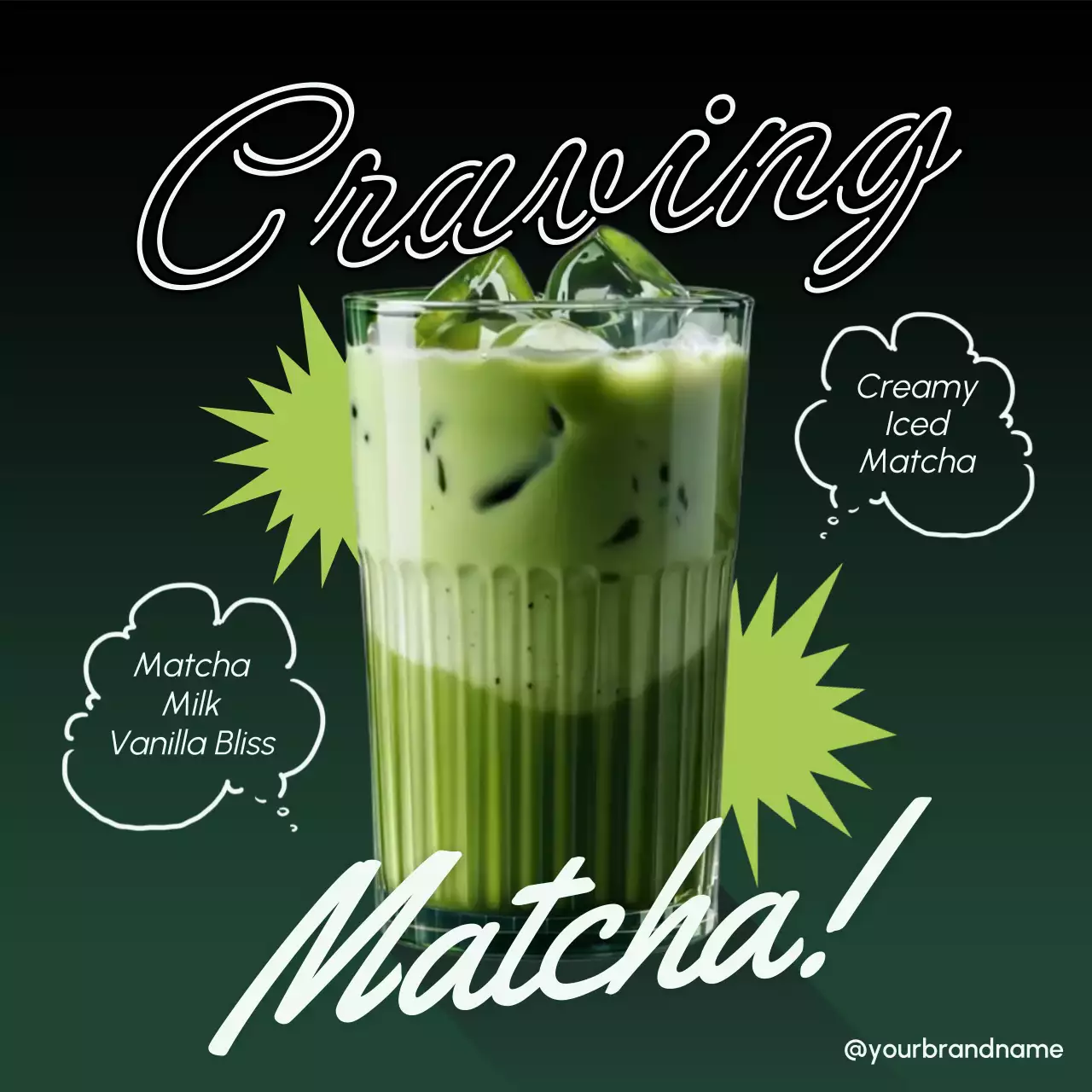 green trendy matcha promotion