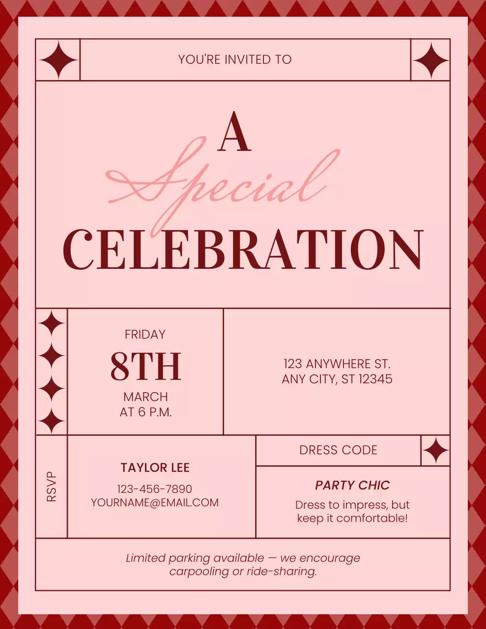 Pink Modern Celebration Invitation