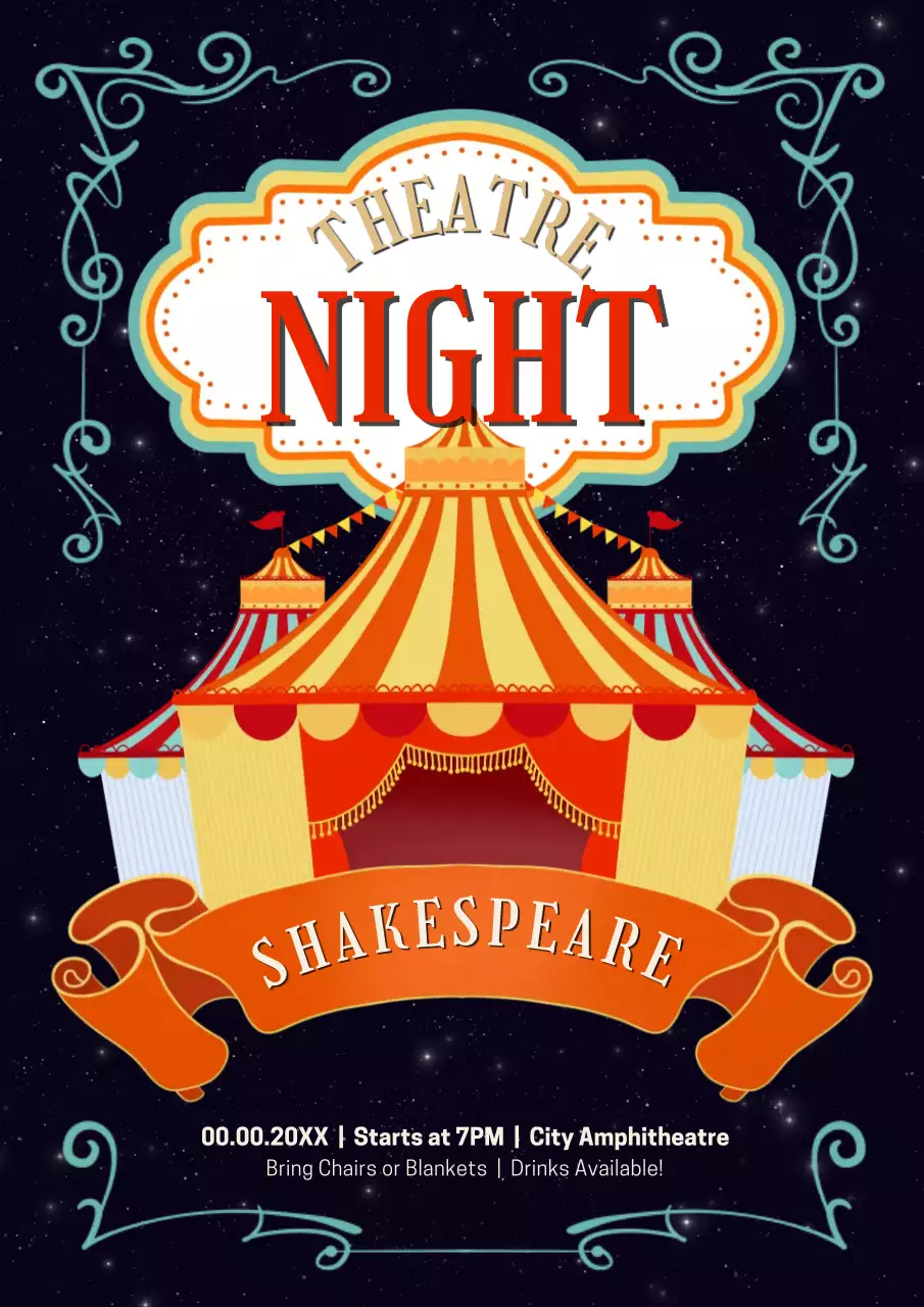 검정 레트로 연극 행사