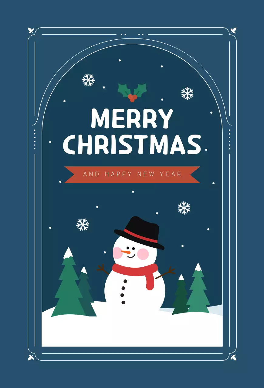 남색 심플 크리스마스 엽서