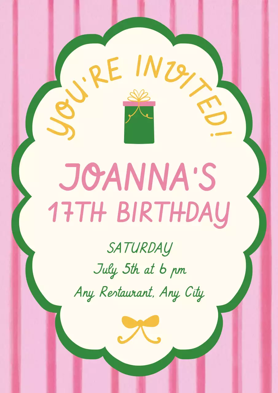 Pink Playful Teenage Birthday