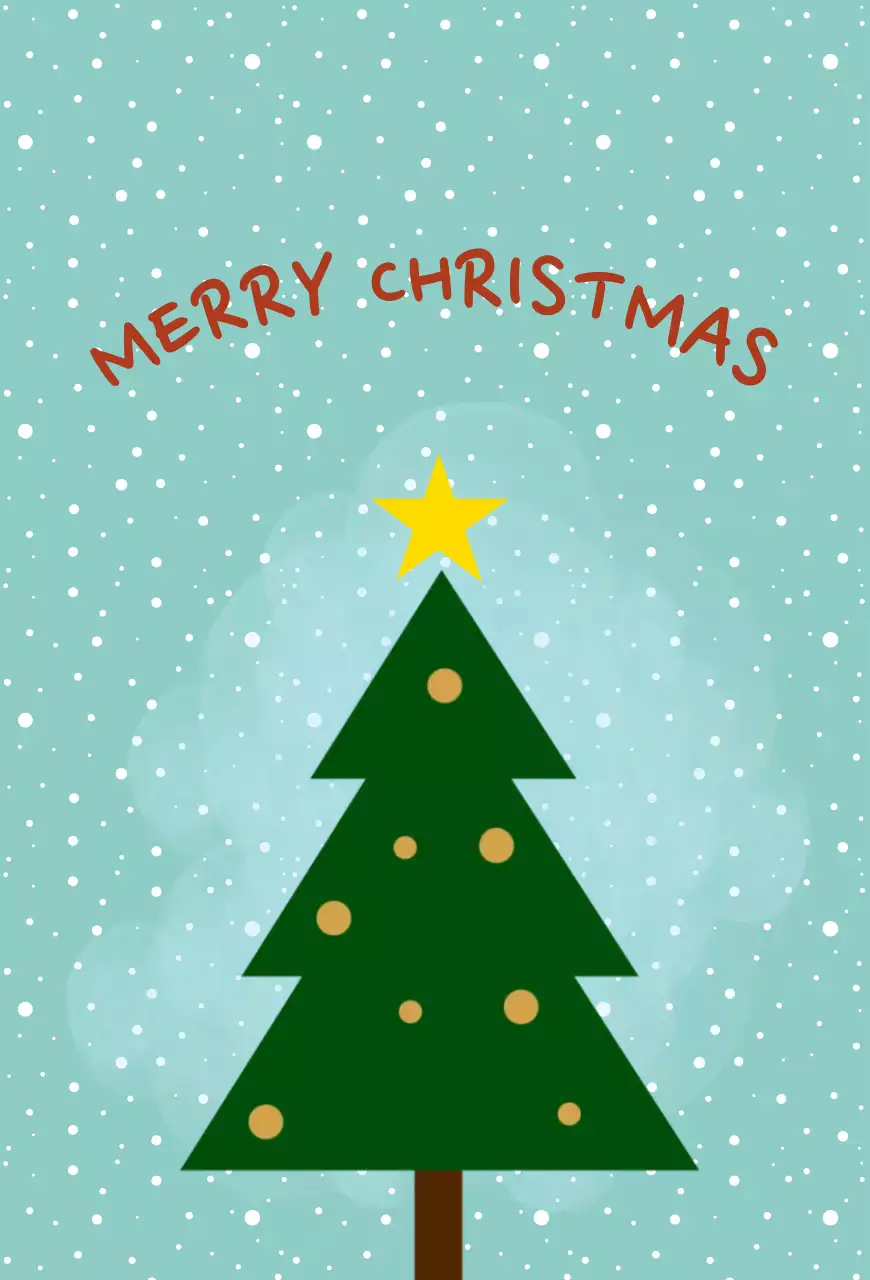 민트 심플 크리스마스 인사말 카드