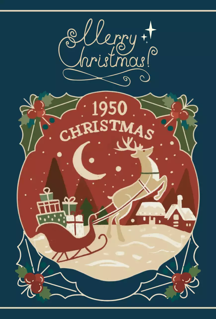 남색 빈티지 크리스마스