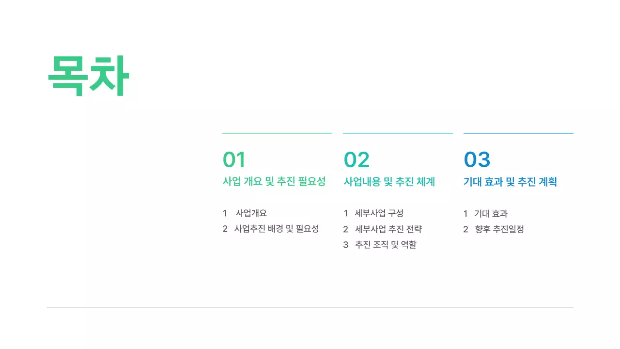 그린 블루 심플한 비즈니스 제안서