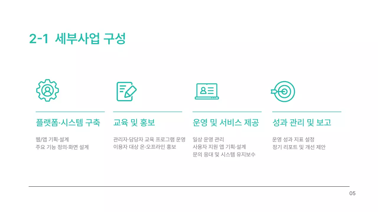 그린 블루 심플한 비즈니스 제안서