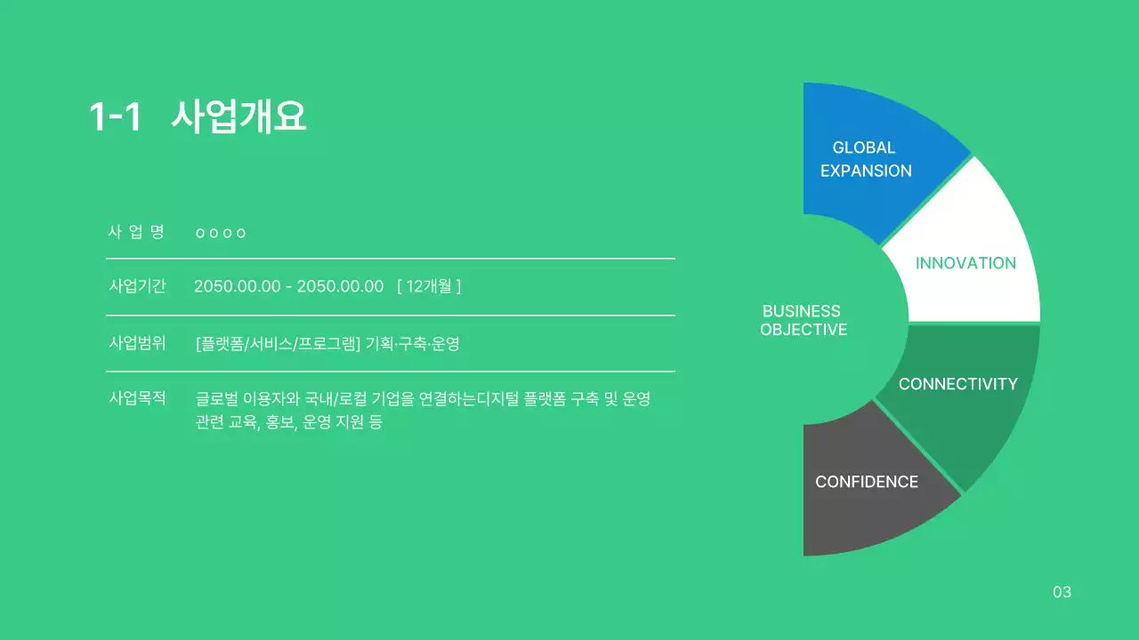 그린 블루 심플한 비즈니스 제안서