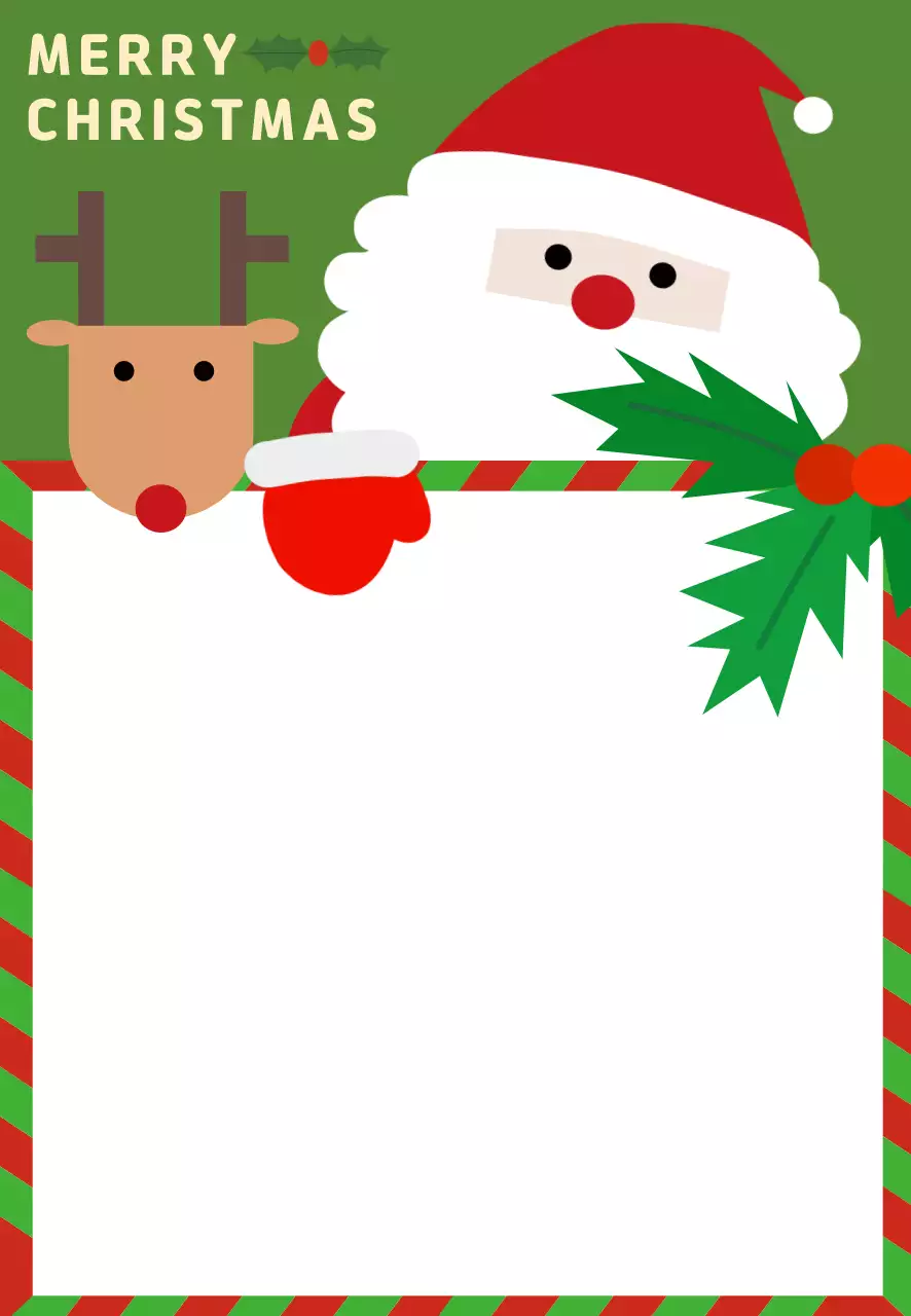 초록 아기자기한 크리스마스 엽서