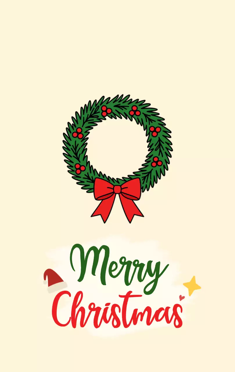 베이지 아기자기한 크리스마스 엽서