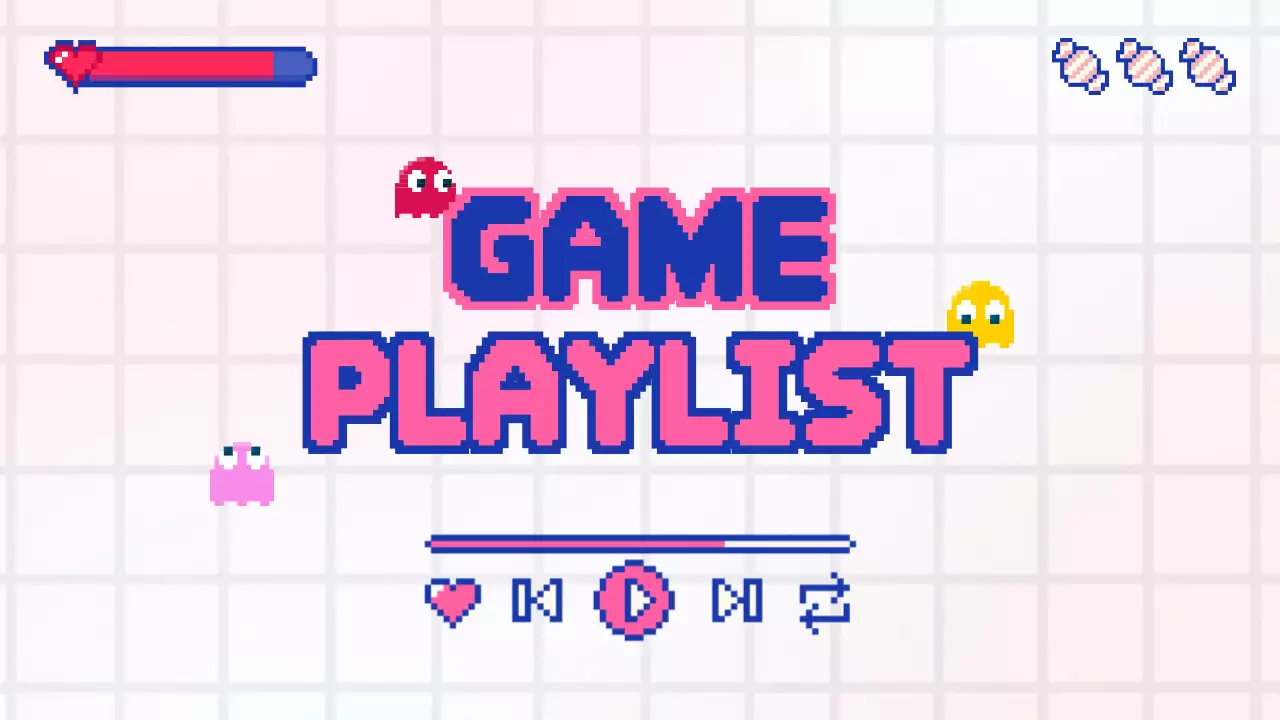 핑크 레트로 게임 포스터