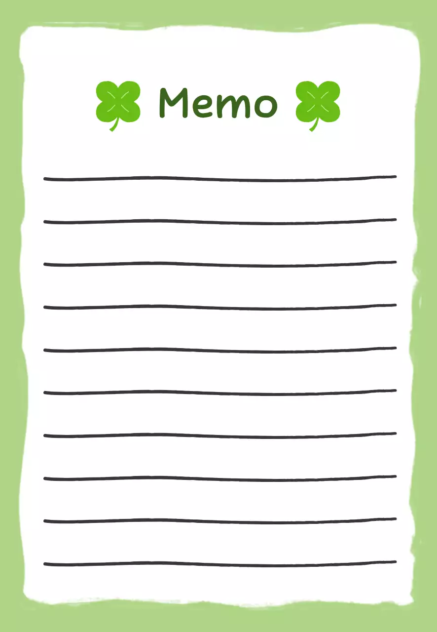 연두 심플 행운 편지