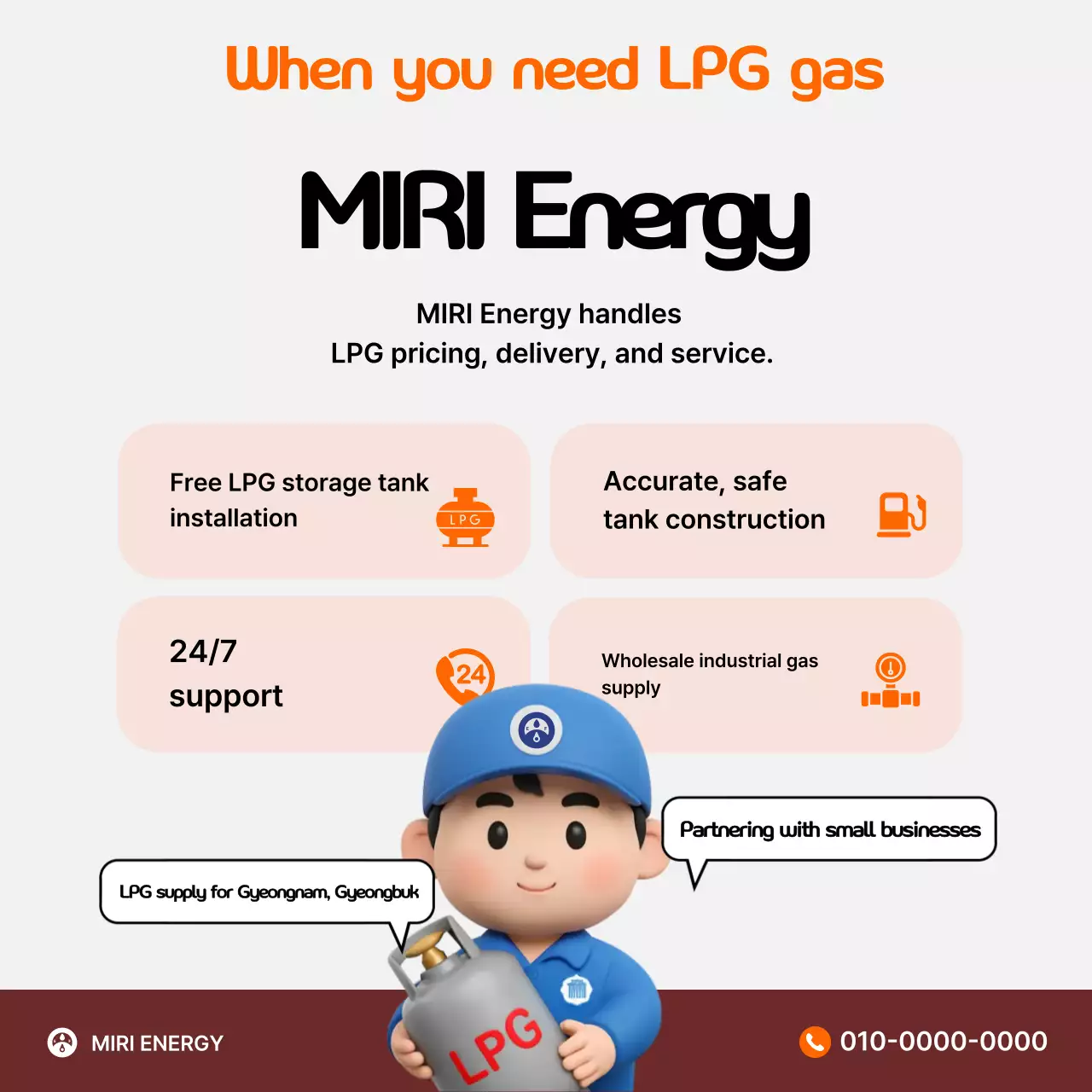 Quảng cáo năng lượng đơn giản màu cam