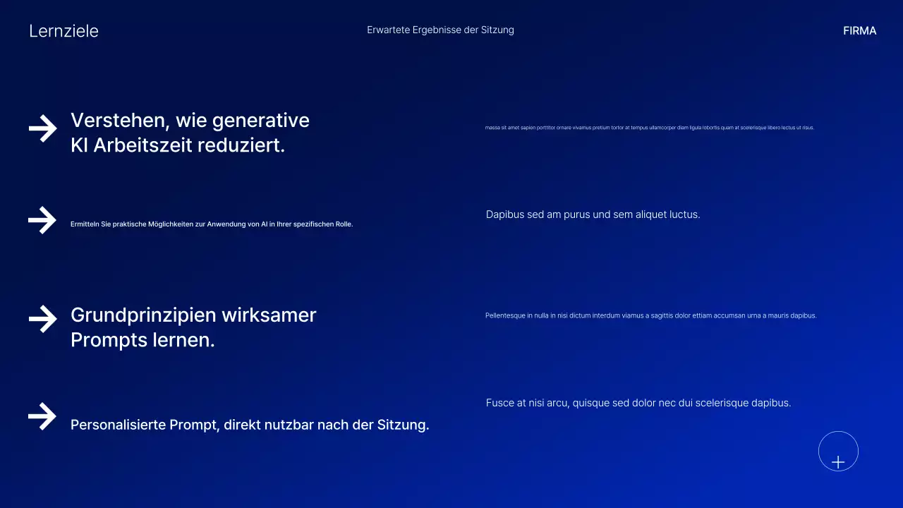 Präsentation des Blue Modern AI-Kurses