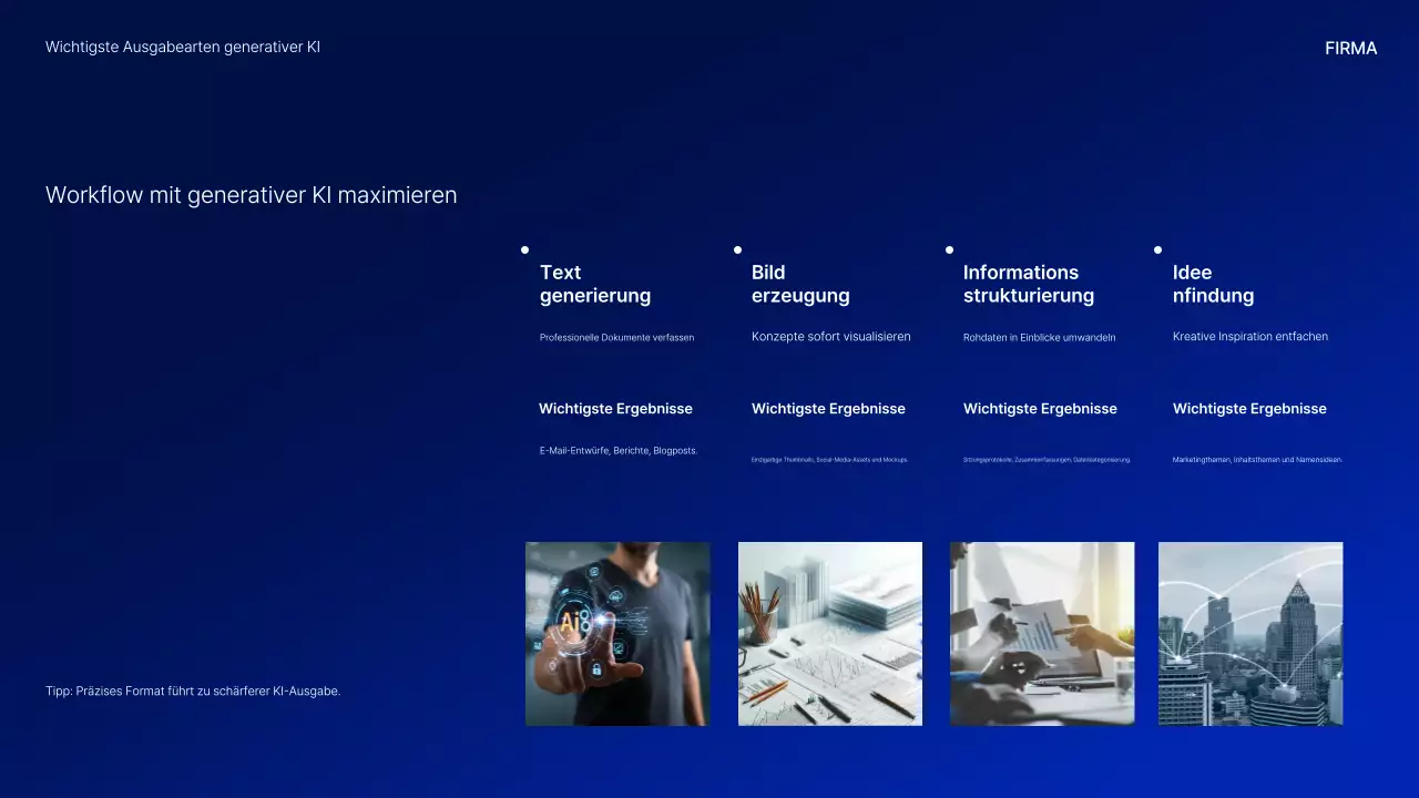 Präsentation des Blue Modern AI-Kurses